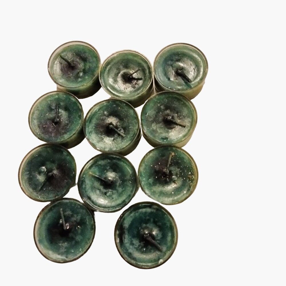Lamplight Farms Green Candles Tealight Lot 14